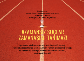 JİTEM Ana Dava Zamanaşımına Sürüklenmesin!