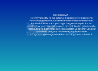 Hukukun Araçsallaştırılmasına, Halk İradesinin Yok Sayılmasına ve Siyasi Tasfiye Operasyonlarına Karşı Demokratik Değerleri ve Özgürlükleri Savunuyoruz. 24.03.2025